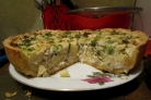 Открытый пирог с курицей и картошкой