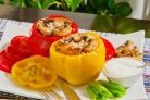 Перец, фаршированный грибами и рисом