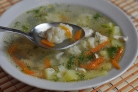 Суп куриный с клецками