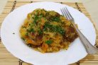 Тушенная капуста с мясом и картошкой