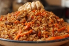 Плов из бурого риса со свининой