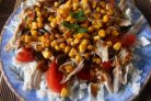 Cалат из куриного филе с шампиньонами