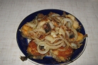 Минтай жареный с луком