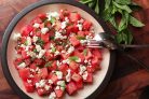 Арбузный салат с сыром и мятой