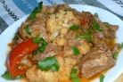 Тушеные овощи с мясом в мультиварке