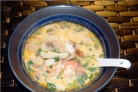 Молочный суп с пастой и морскими гребешками