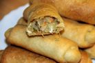 Постные трубочки с капустой и зеленью
