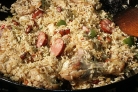 Плов с колбасой