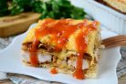 Вафельная лазанья с курицей
