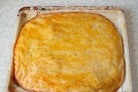 Пресный пирог с грибами