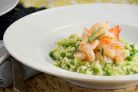 Ризотто с зеленым горошком и креветками