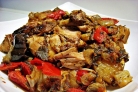 Баклажаны в казане с курицей