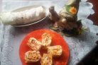 Рулет из лаваша с сыром, ветчиной и морковкой