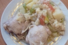 Тушеная курица с цветной капустой