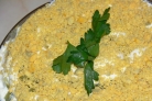 Салат с печенью и солеными огурцами