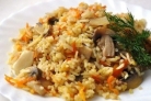Плов со свининой и грибами