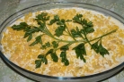 Салат "Мимоза" с сыром и яблоком