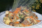 Баклажаны в казане с мясом