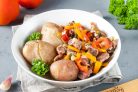 Куриные желудки с овощами