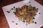 Овощное рагу с куриными сердечками и помидорами