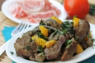 Печень с овощами