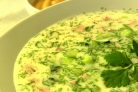 Окрошка на кефире с горчицей