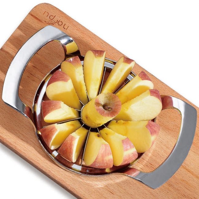 Приспособление, сочетающее в себе функции слайсера и экстрактора сердцевины – идеальный инструмент для подготовки яблок к сушке.