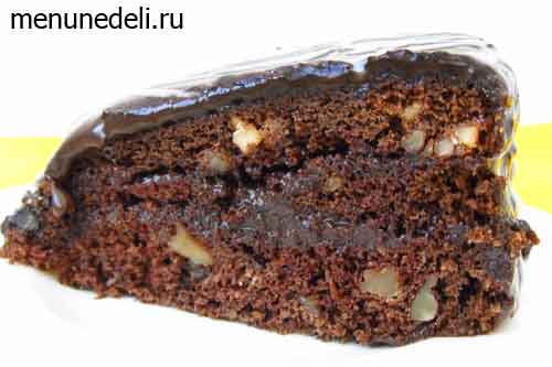 Как приготовить шоколадный торт с грецкими орехами