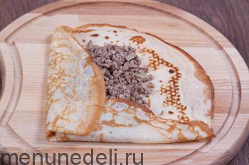 Вкусный рецепт блинов с начинкой из мясного фарша и лука Вкусный рецепт блинов с начинкой из мясного фарша и лука