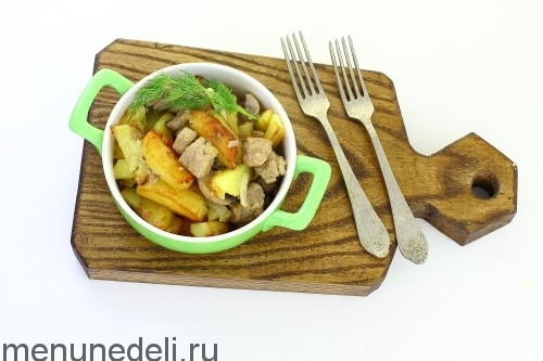 Жареная картошка с мясом и грибами Жареная картошка с мясом и грибами