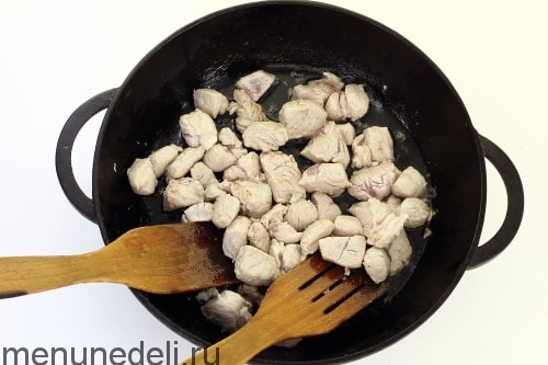 Жареная картошка с мясом и грибами Жареная картошка с мясом и грибами