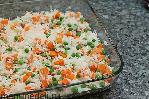 Куриные окорочка с рисом и овощами в духовке Куриные окорочка с рисом и овощами в духовке