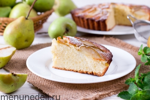 Простой пирог с грушами Простой пирог с грушами