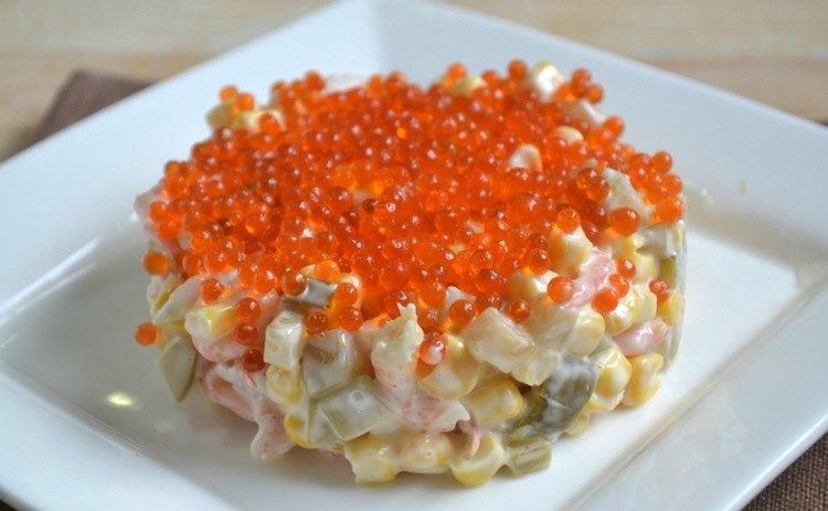 Салат с красной икрой