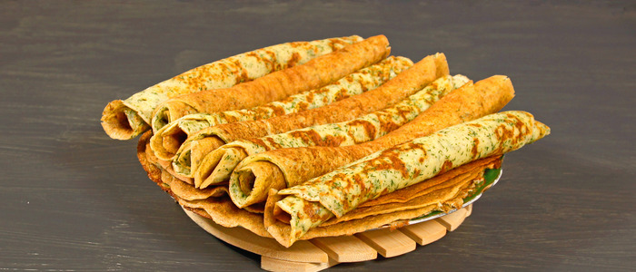 Сырные блины с укропом
