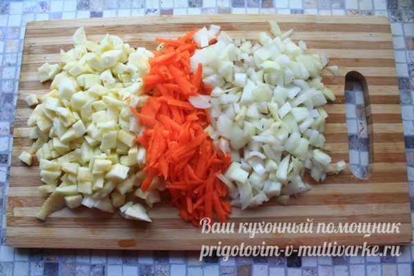 Измельчить овощи