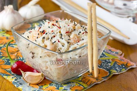 Фото рецепта Рисовая лапша с креветками по-тайски