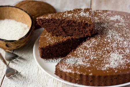 Фото рецепта Шоколадно-кокосовый кекс «Crazy cake»