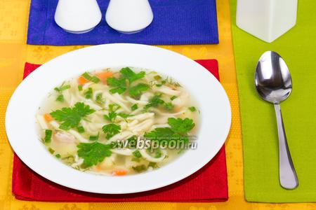 Фото рецепта Суп с домашней лапшой