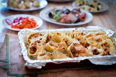 Фото рецепта Конкильони под сливочным соусом