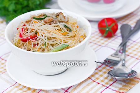 Фото рецепта Фунчоза с овощами и свининой