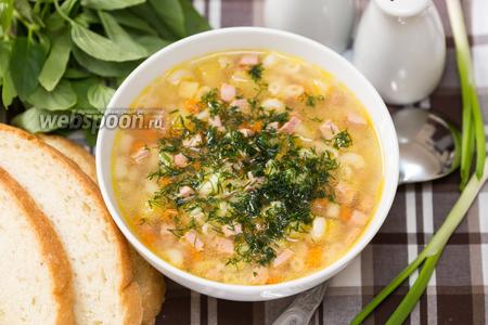 Фото рецепта Суп с макаронами и вареной колбасой