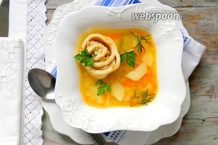 Фото рецепта Суп с ленивыми пельменями