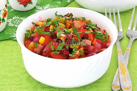 Фото рецепта Винегрет с кукурузой