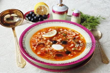 Фото рецепта Солянка мясная с грибами