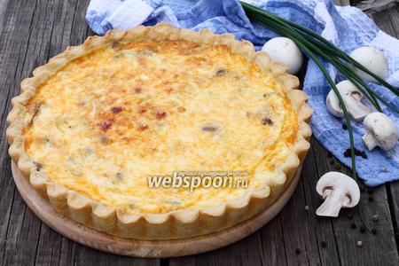 Фото рецепта Открытый пирог с грибами и сыром