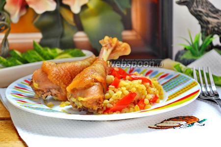 Фото рецепта Домашняя курица с булгуром в мультиварке