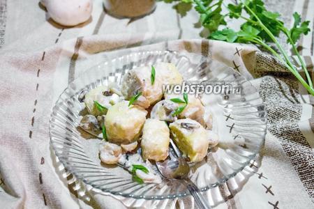 Фото рецепта Ньокки в сливочном соусе с грибами