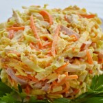 Салат с корейской морковью и яичными блинчиками