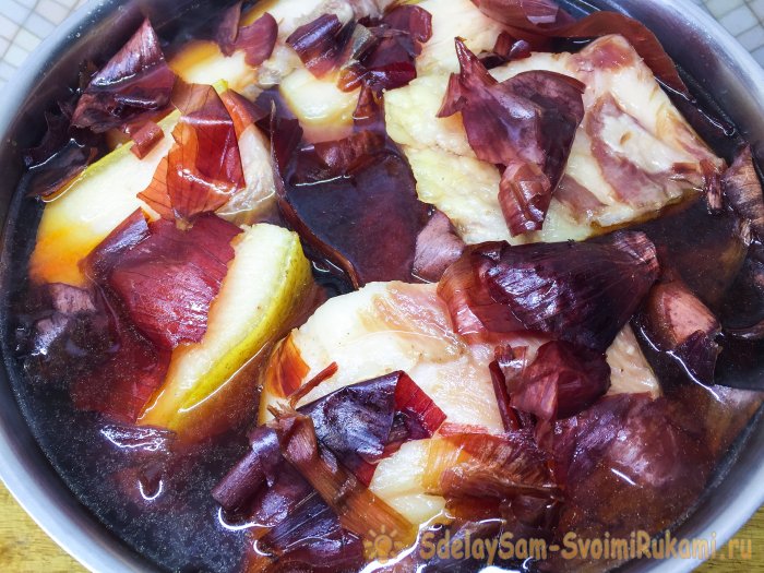 Самый вкусный рецепт приготовления сала в луковой шелухе